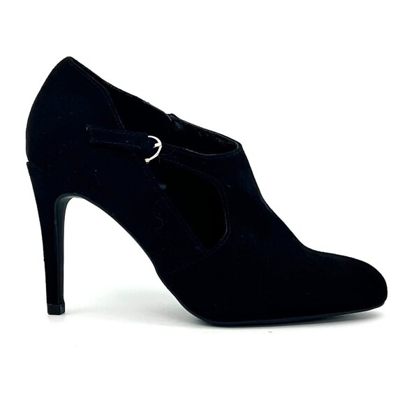 Kelly & Katie Black Chayse Almond Toe Side Cutout High Heels Womens 7M Zippered - Picture 9 of 16